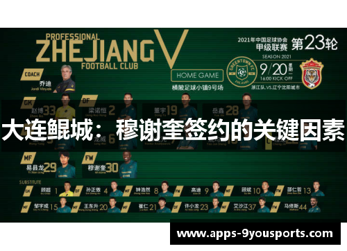 大连鲲城：穆谢奎签约的关键因素